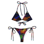 Load image into Gallery viewer, Abstract paint colors string bikini (Recycled)
